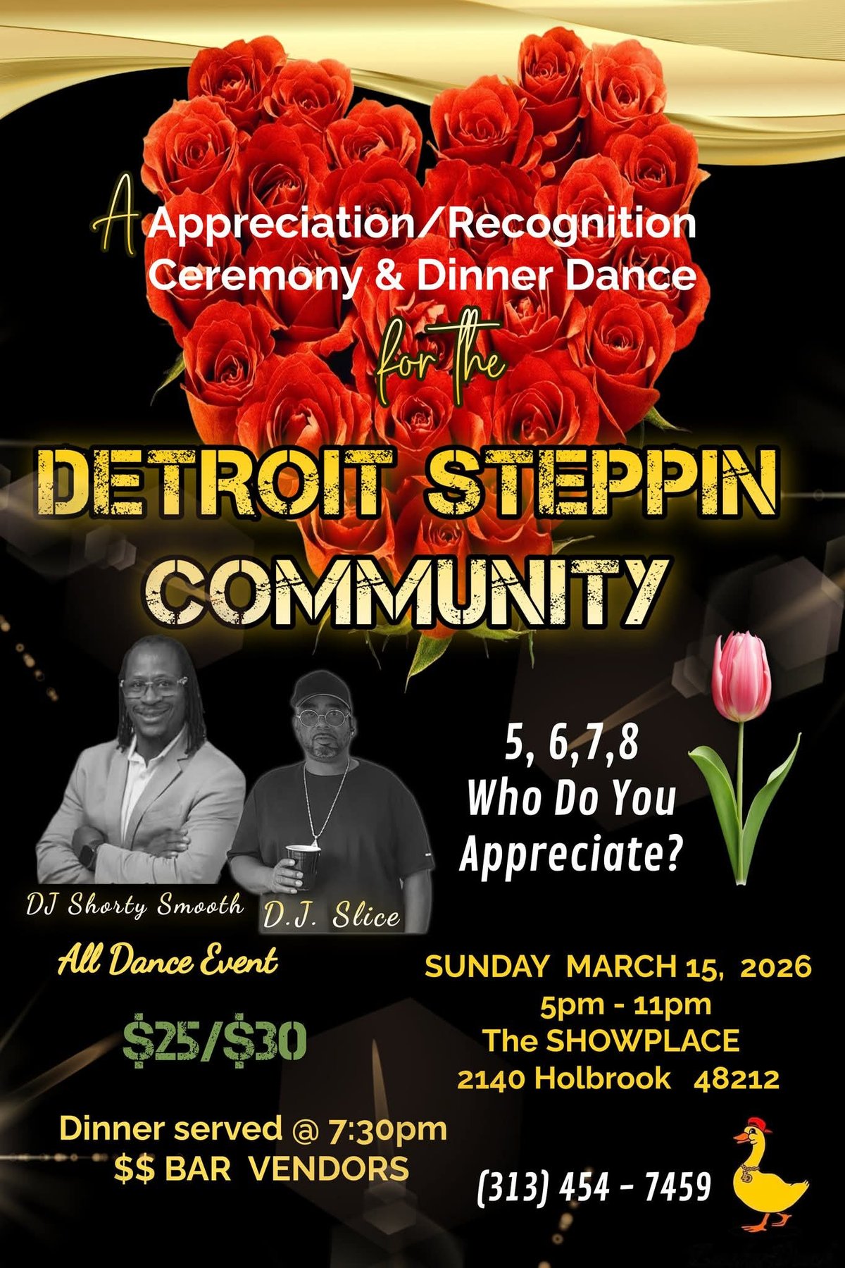 Appreciation/Recognition Ceremony & Dinner Dance for the DETROIT STEPPIN COMMUNITY